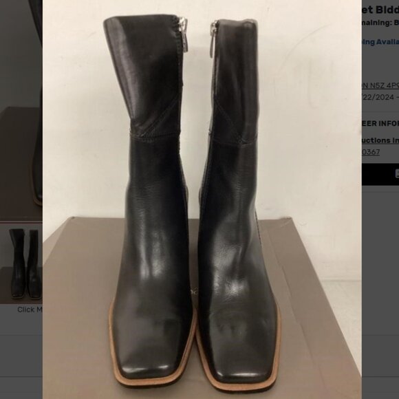 NIB Franco Sarto Stevie Black Leather Square Toe Boot, sz 10 - Picture 5 of 10